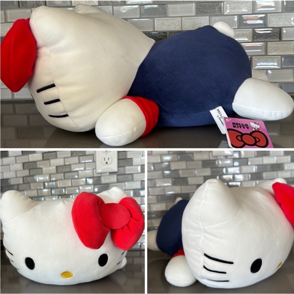 Hello Kitty Plush with Red Bow and Navy Outfit